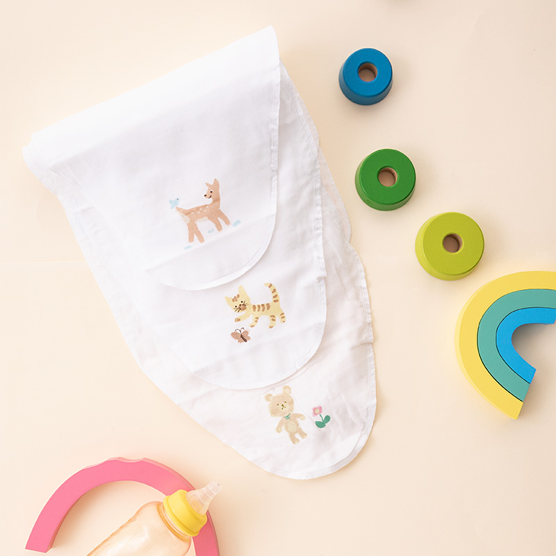 加拿大专享全棉时代婴儿宝宝吸汗巾儿童隔汗巾透气垫背加大9条装